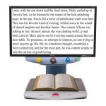Large rectangular display with white background showing enlarged text connected to a reading table/scanner.