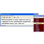 Penfriend XL screen featuring vocabulary word choices next to a sentence.