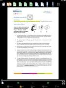 A screenshot on an iPad of the user guide showing text separated into numbered paragraphs and a graphic indicating the different ways the product can be used.