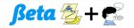 Beta logo featuring the logo in blue letters along with the plus symbol and a sketch of a human head..