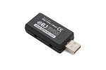 Switch interface with 3.5 mm mono plug input for switch and USB plugin.