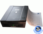 Large, black, block-shaped device with a scanning port along the right edge.