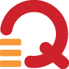 WordQ logo as a red capital letter Q that is not a full circle. In the lower-left, the circle section is replaced by 3 stacked yellow horizontal lines.