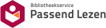 Bibliotheekservice Passend Lezen logo consisting of a red six-sided polygon with a white and orange icon of a person reading a book inside it.