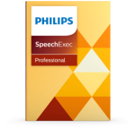 Phillips SpeechExec logo with a monochromic layout of gold and orange triangles.