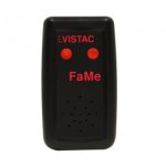 Black rectangular device with speaker and two red lights.