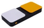 Long rectangular switch with two halves: one white and one yellow half.