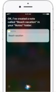 An iPhone screen displaying a note being created by Siri.