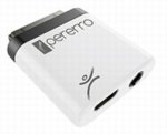 White, rectangular device with two inputs and a connector.
