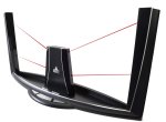 System that resembles a football goal post with red lasers extending from the center to the arms and control buttons on the center bottom edge.
