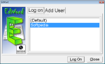 A tab that "Log on" and a tab that says "Add User" above a text box with an option highlighted that reads "Softpedia."
