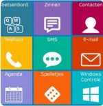 Main screen of Amego software that displays a grid (in Spanish) of nine squares, each representing one of Amego's functions.