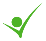 White square with a green check mark over it and a green dot inside the check mark.