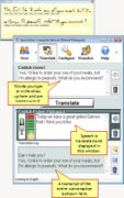 Screenshot of handwritten text next to a transcription software dialogue on a Windows computer.