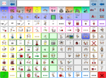 A communications page showing a large grid of colorful choices.