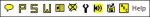 Wordtalk toolbar in a long horizontal strip with a series of letters and symbols.