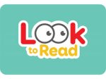 Teal-colored rectangle with product name written in colorful letters in the middle. The two o's in Look are in the form of eyeballs.