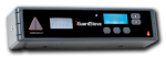 Rectangular black electronic panel with an LCD display and various menu buttons.
