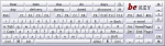 A white keyboard with usual keys for function, numbers and letters and 8 extra configurable keys.