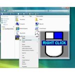 Virtual mouse on the screen with right and left click options.