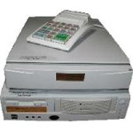 Three devices including a screenreader, scanner, and keypad for input.